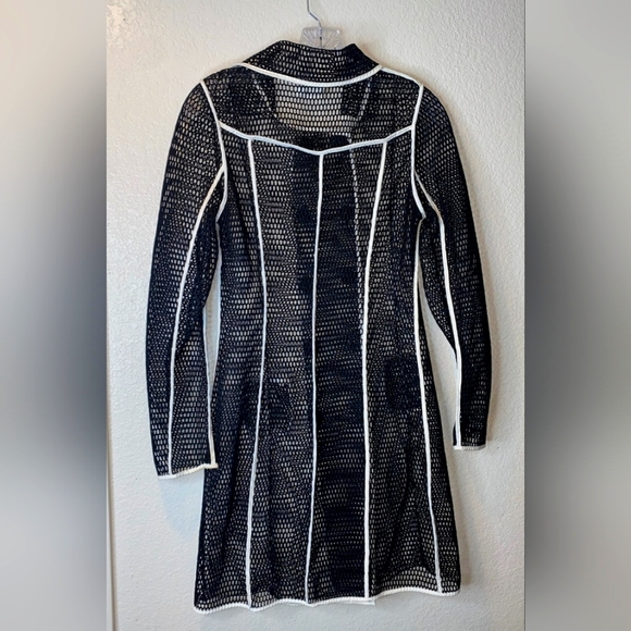 SEEK THE LABEL MESH NET MIDI DOUBLE BRESTED BLAZER IN BLACK - Picture 2 of 12